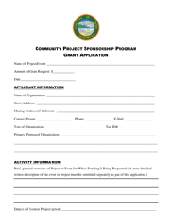 Document preview: Grant Application - Community Project Sponsorship Program - Inyo County, California