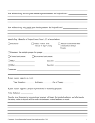 Grant Application - Community Project Sponsorship Program - Inyo County, California, Page 4