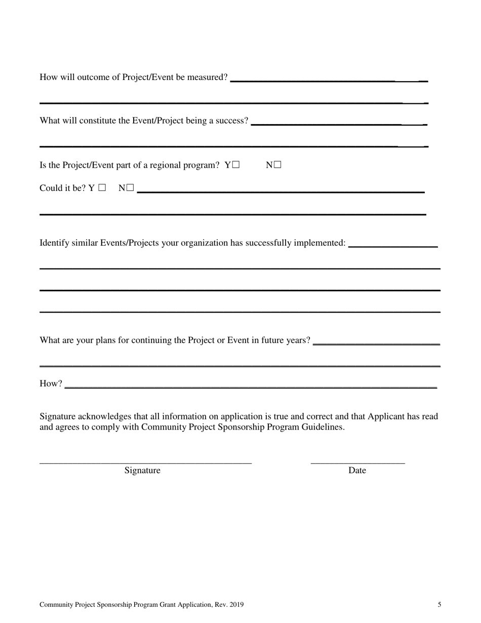 Grant Application - Community Project Sponsorship Program - Inyo County, California, Page 5