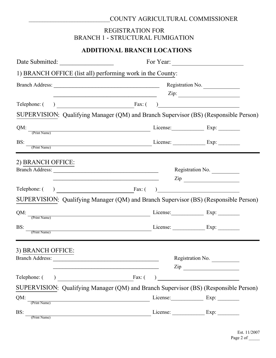 Registration for Branch 1 - Structural Fumigation - Inyo County, California, Page 2