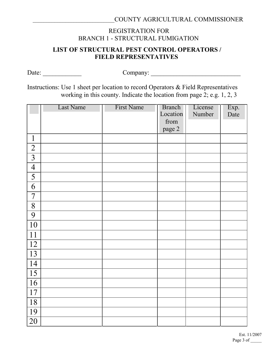 Registration for Branch 1 - Structural Fumigation - Inyo County, California, Page 3