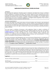 Application for Special Event/Facility Use Permit - Inyo County, California, Page 3