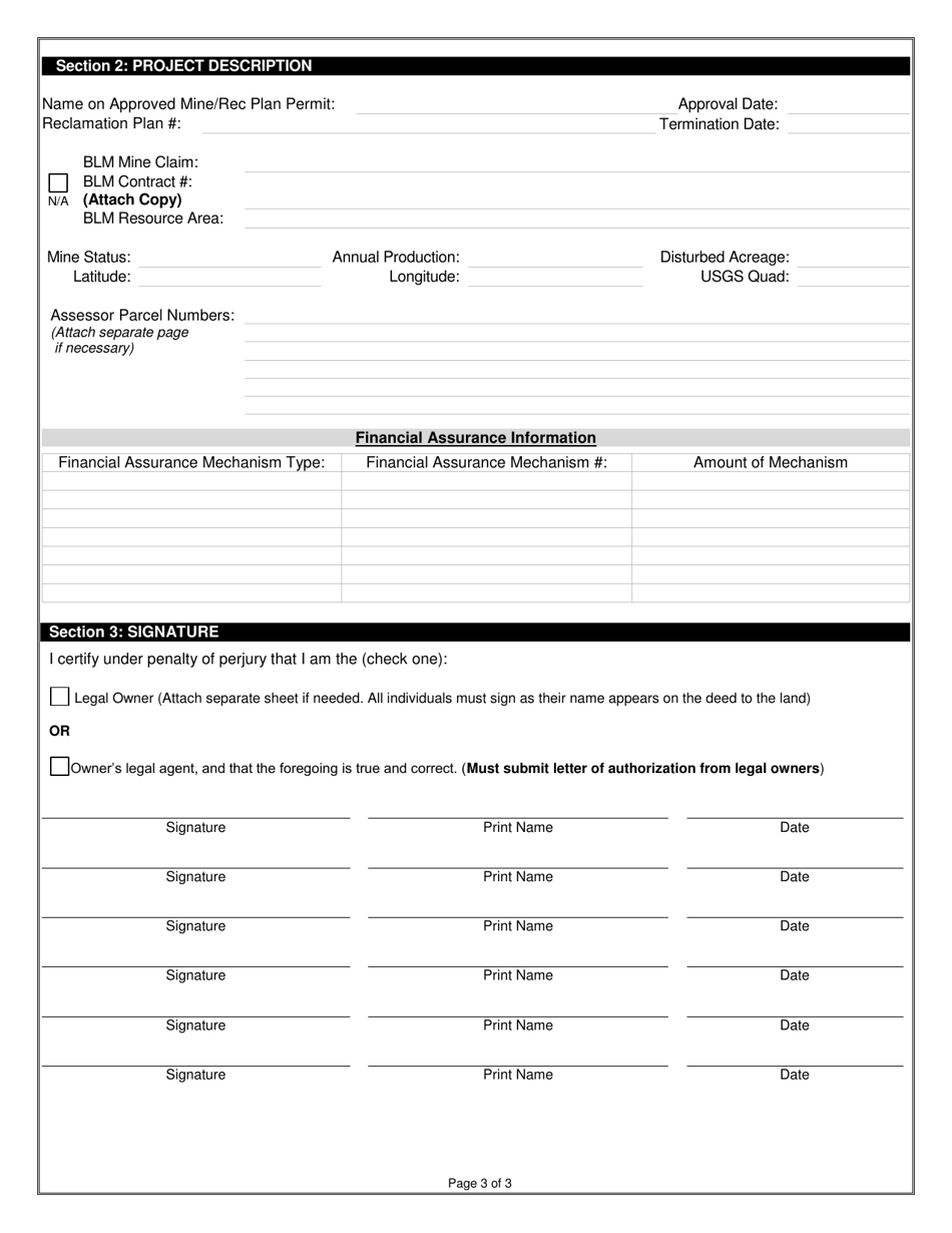 Inyo County, California Annual Mine Questionnaire - Fill Out, Sign ...