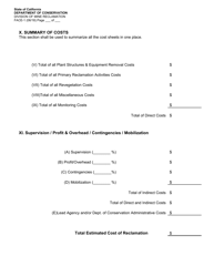 Form FACE-1 Financial Assurance Cost Estimate - California, Page 11