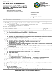 Form BOE-502-A &quot;Preliminary Change of Ownership Report&quot; - Inyo County, California