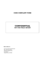 Code Enforcement Complaint Form - Inyo County, California, Page 2