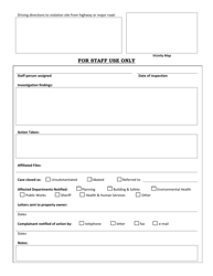 Code Enforcement Complaint Form - Inyo County, California, Page 4