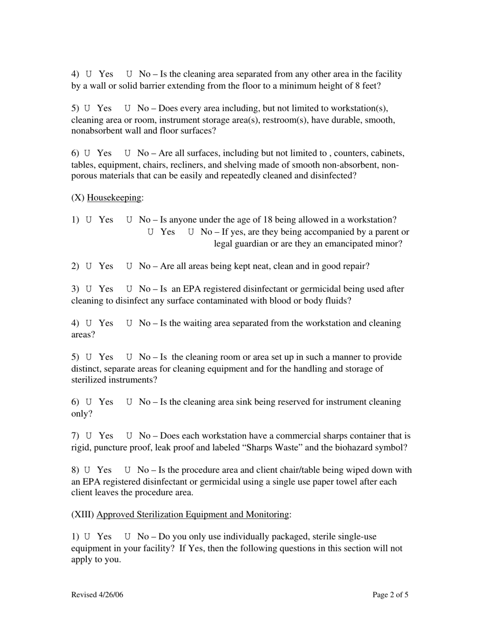 Body Art Exposure Control Plan - Inyo County, California, Page 2