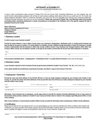Document preview: Local Business Verification Form - Inyo County, California