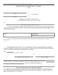 Form AO88 Subpoena to Appear and Testify at a Hearing or Trial in a Civil Action