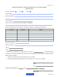 Document preview: Registration of Trade, Business & Fictitious Name Certificate - Delaware