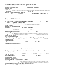 Document preview: Medicare Secondary Payer Questionnaire Template