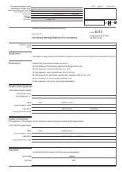 Form 6010 &quot;Application for Voluntary Deregistration of a Company&quot; - Australia