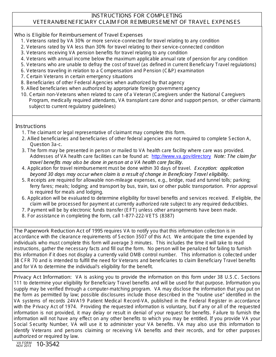 Form 10-3542 - Fill Out, Sign Online and Download Fillable PDF ...