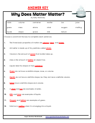 The Three States of Matter Physics Worksheet With Answer Key - Super