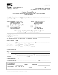 Document preview: Service Request Form - Wake County, North Carolina