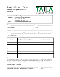 Document preview: Repair Service Request Form - Tatla Developments