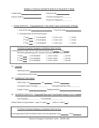 Document preview: Mobile Food and Shower Service Request Form