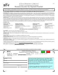 Document preview: Form bit-v Business Income Tax Payment Voucher - Alabama