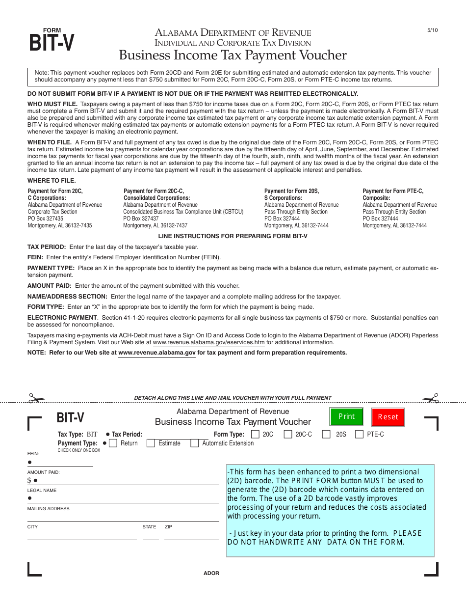 Form bitv Fill Out, Sign Online and Download Fillable PDF, Alabama