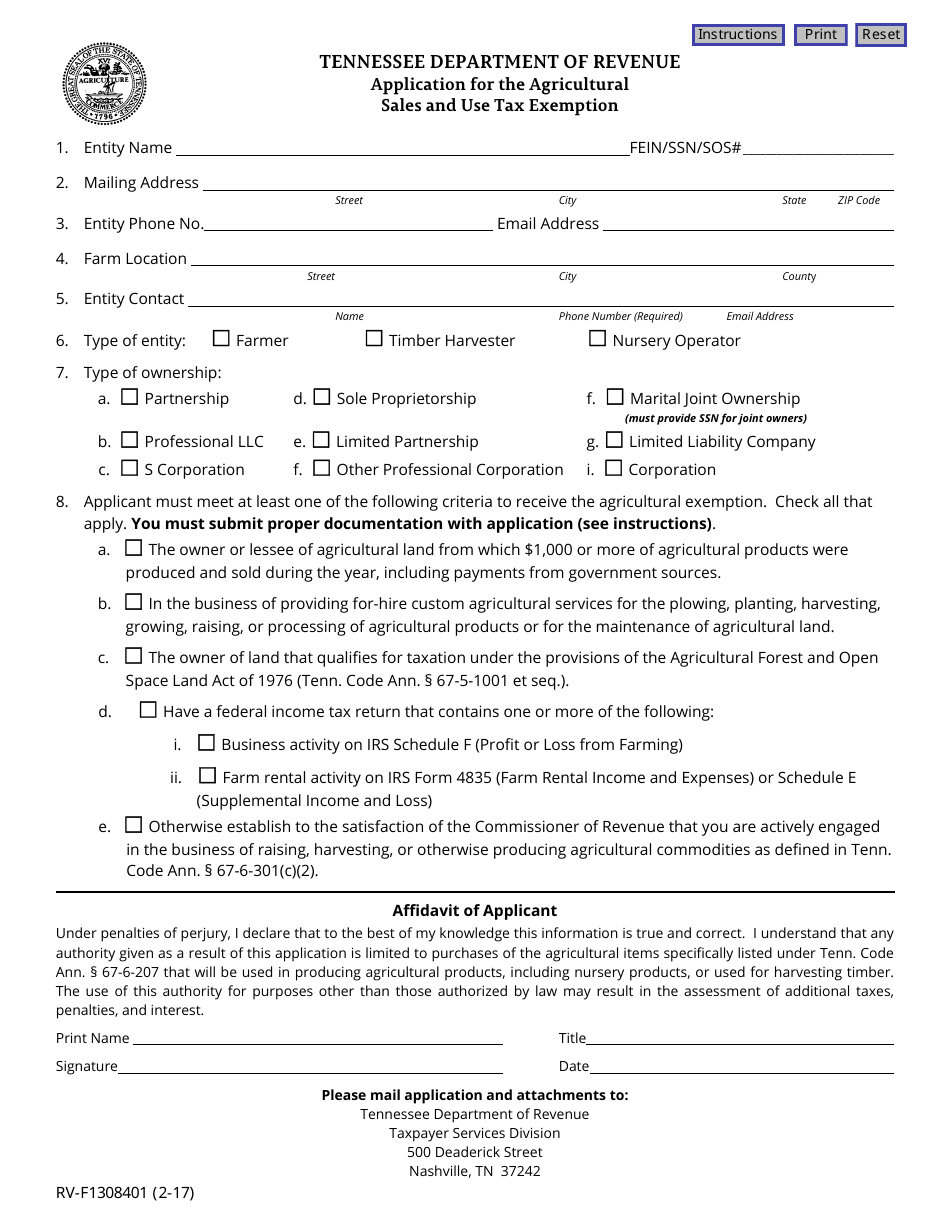 Form RV F1308401 Download Fillable PDF Or Fill Online Application For 