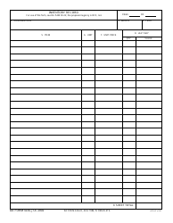Document preview: DA Form 3234 Inventory Record