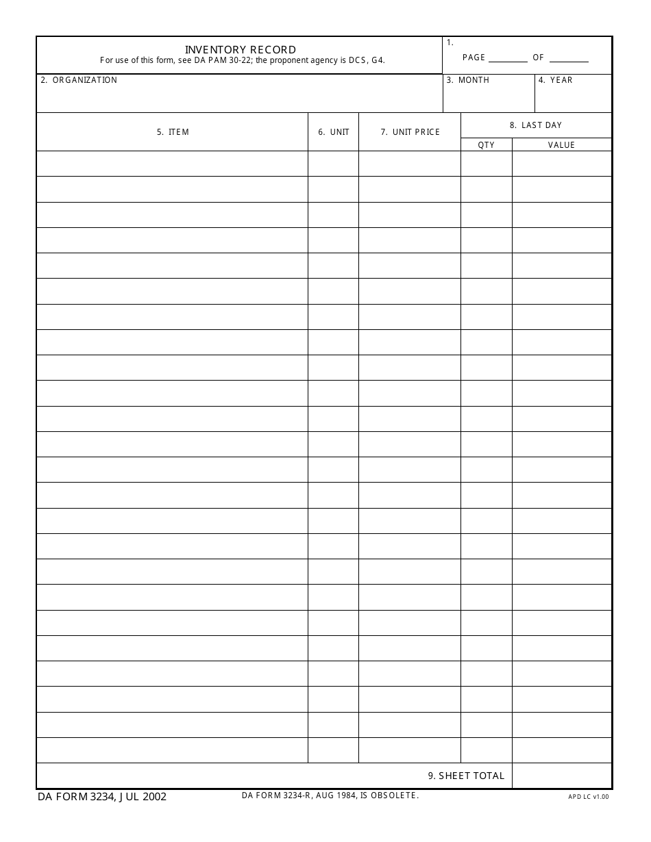DA Form 3234 - Fill Out, Sign Online and Download Fillable PDF | Templateroller