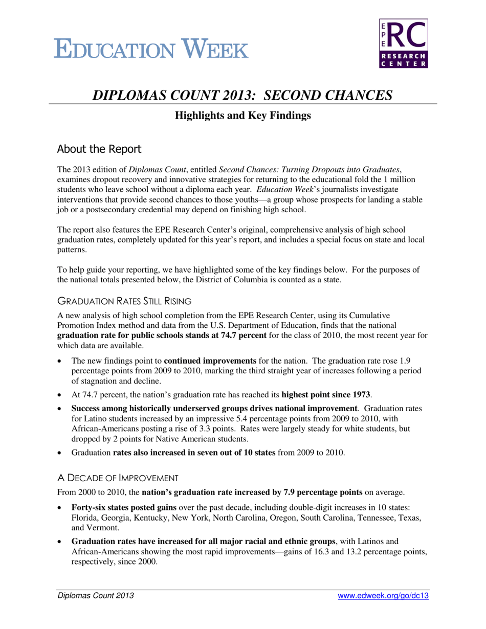 High School Graduation Rate Approaching Milestone, Reaches Highest Point in 40 Years, Page 3