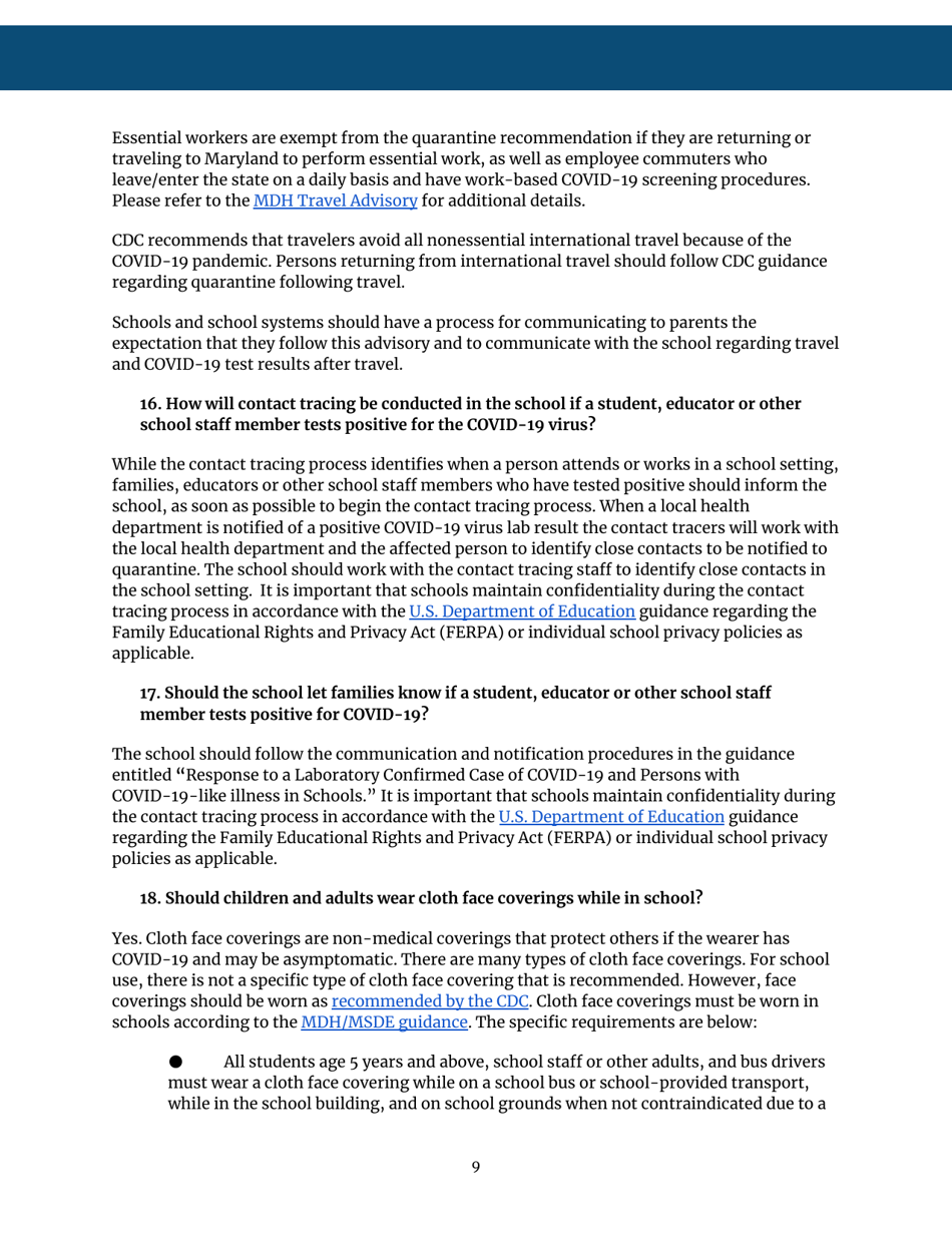 Covid-19 Guidance for Maryland Schools - Maryland, Page 10