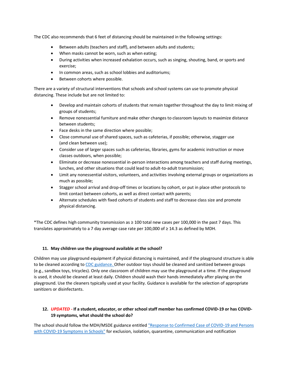 Covid-19 Guidance for Maryland Schools - Maryland, Page 6