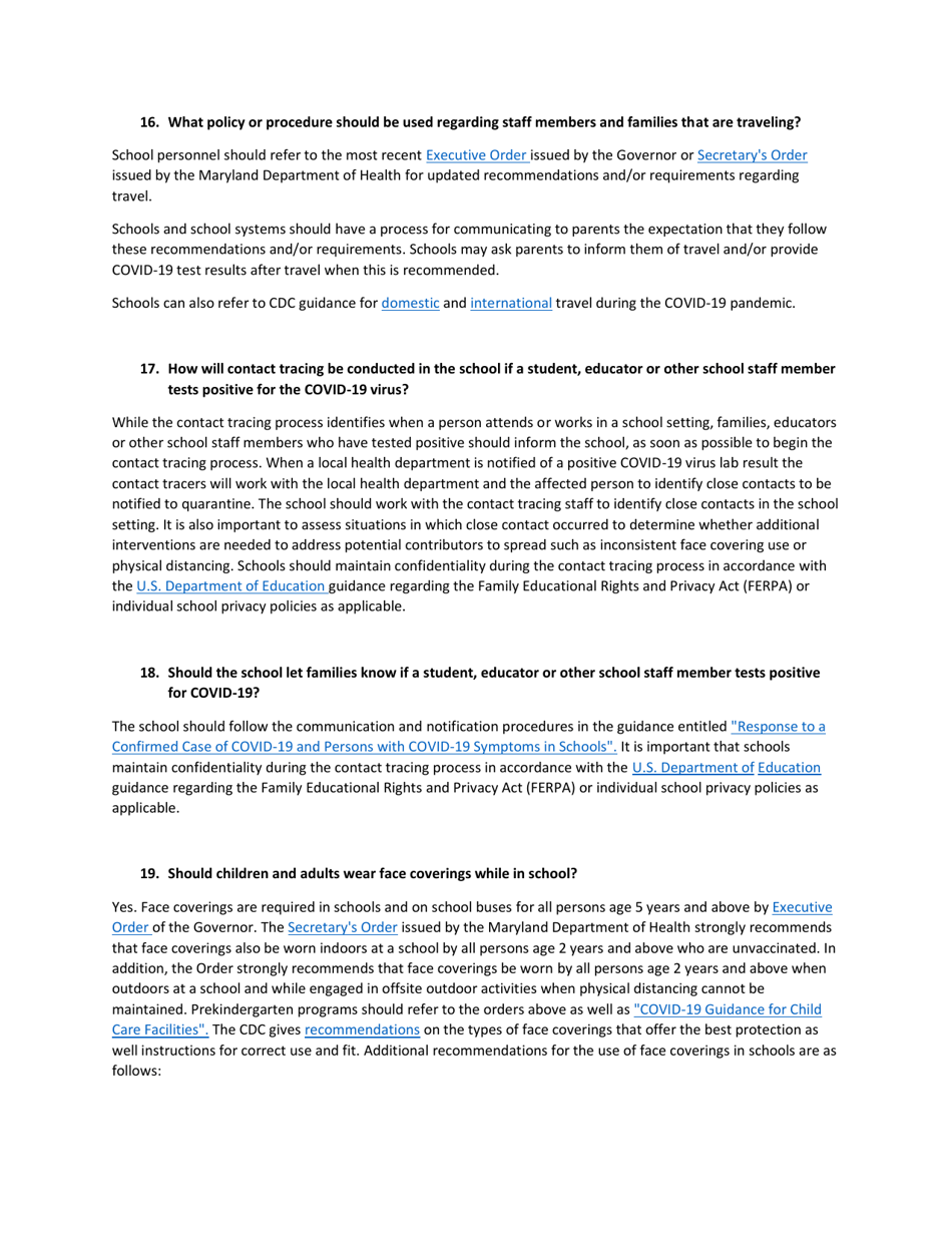 Covid-19 Guidance for Maryland Schools - Maryland, Page 9