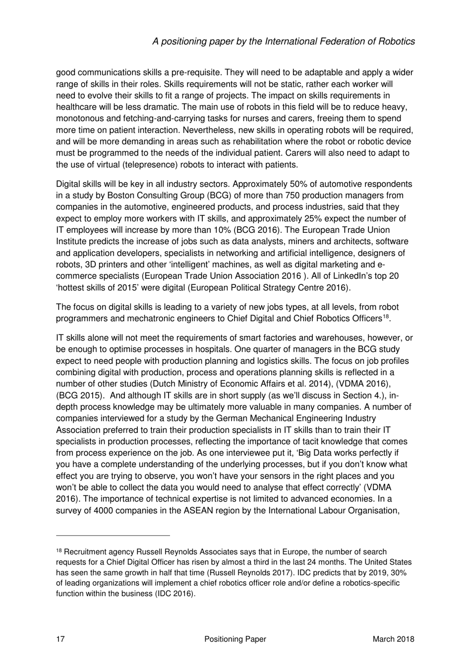 Robots and the Workplace of the Future - Positioning Paper, Page 18