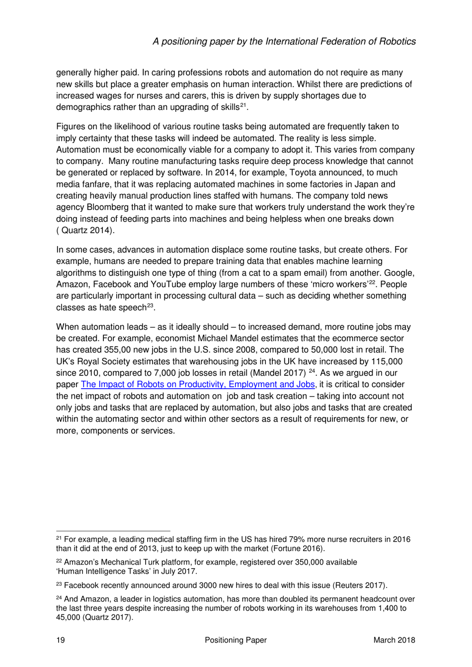 Robots and the Workplace of the Future - Positioning Paper, Page 20