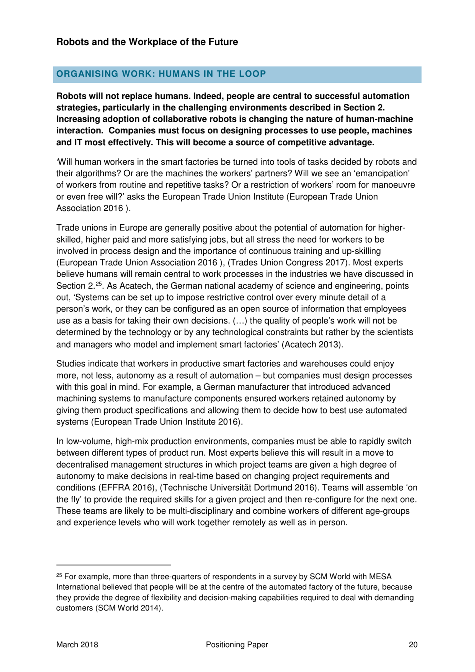 Robots and the Workplace of the Future - Positioning Paper, Page 21