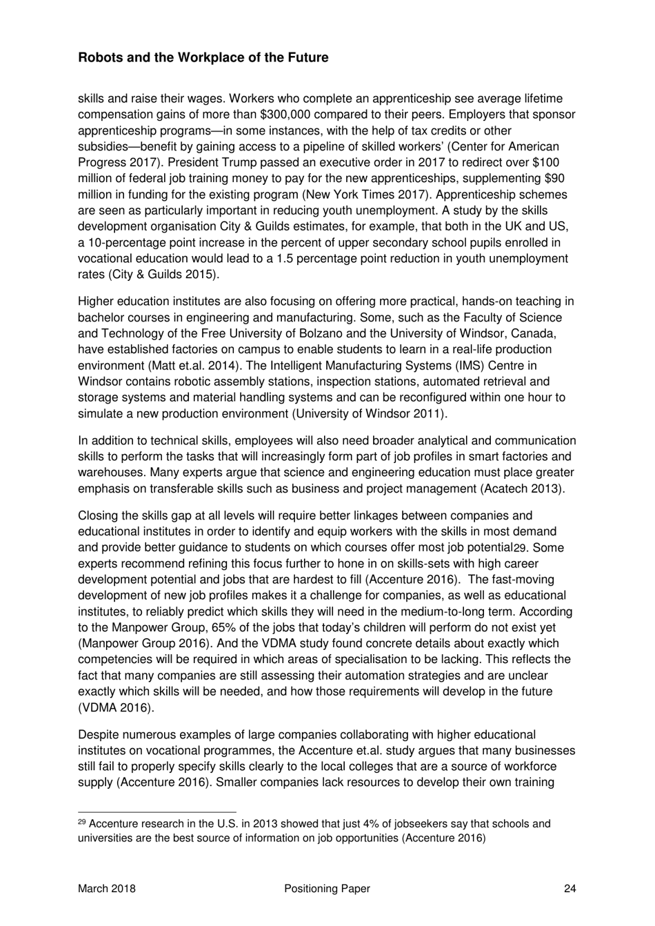 Robots and the Workplace of the Future - Positioning Paper, Page 25