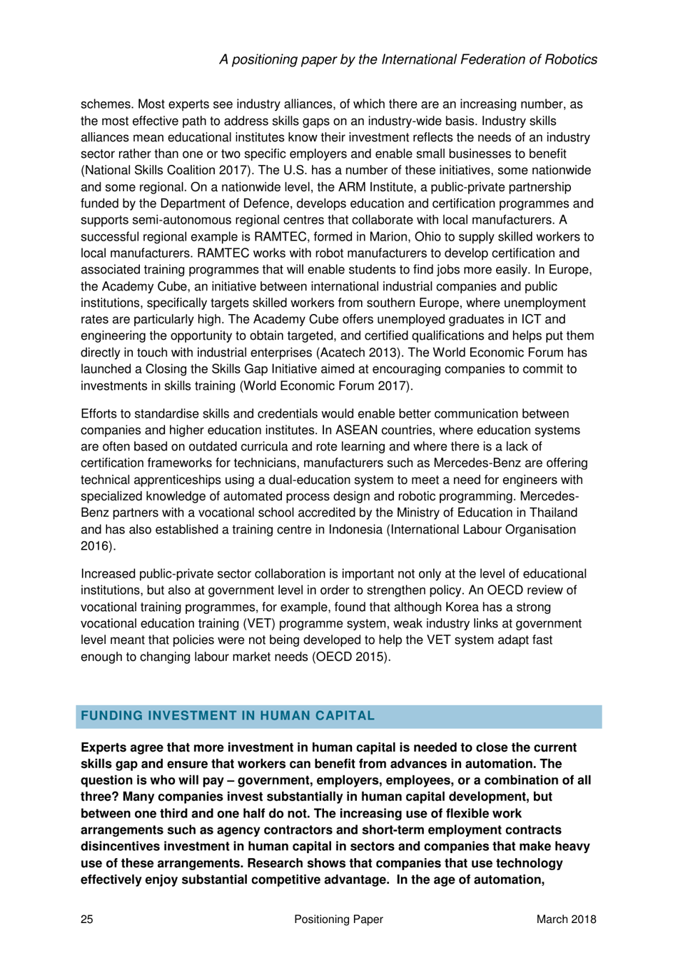 Robots and the Workplace of the Future - Positioning Paper, Page 26