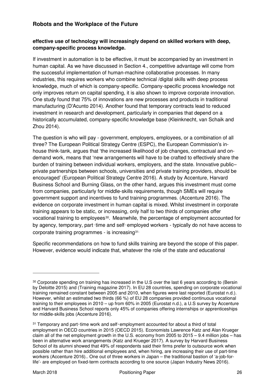 Robots and the Workplace of the Future - Positioning Paper, Page 27