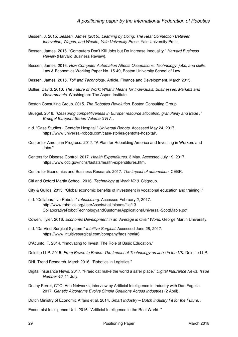 Robots and the Workplace of the Future - Positioning Paper, Page 30