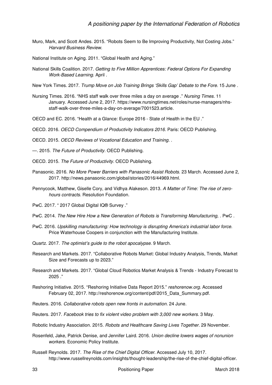 Robots and the Workplace of the Future - Positioning Paper, Page 34