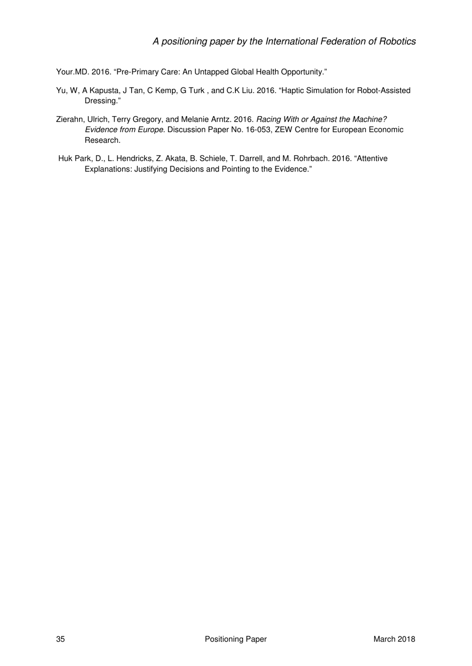 Robots and the Workplace of the Future - Positioning Paper, Page 36
