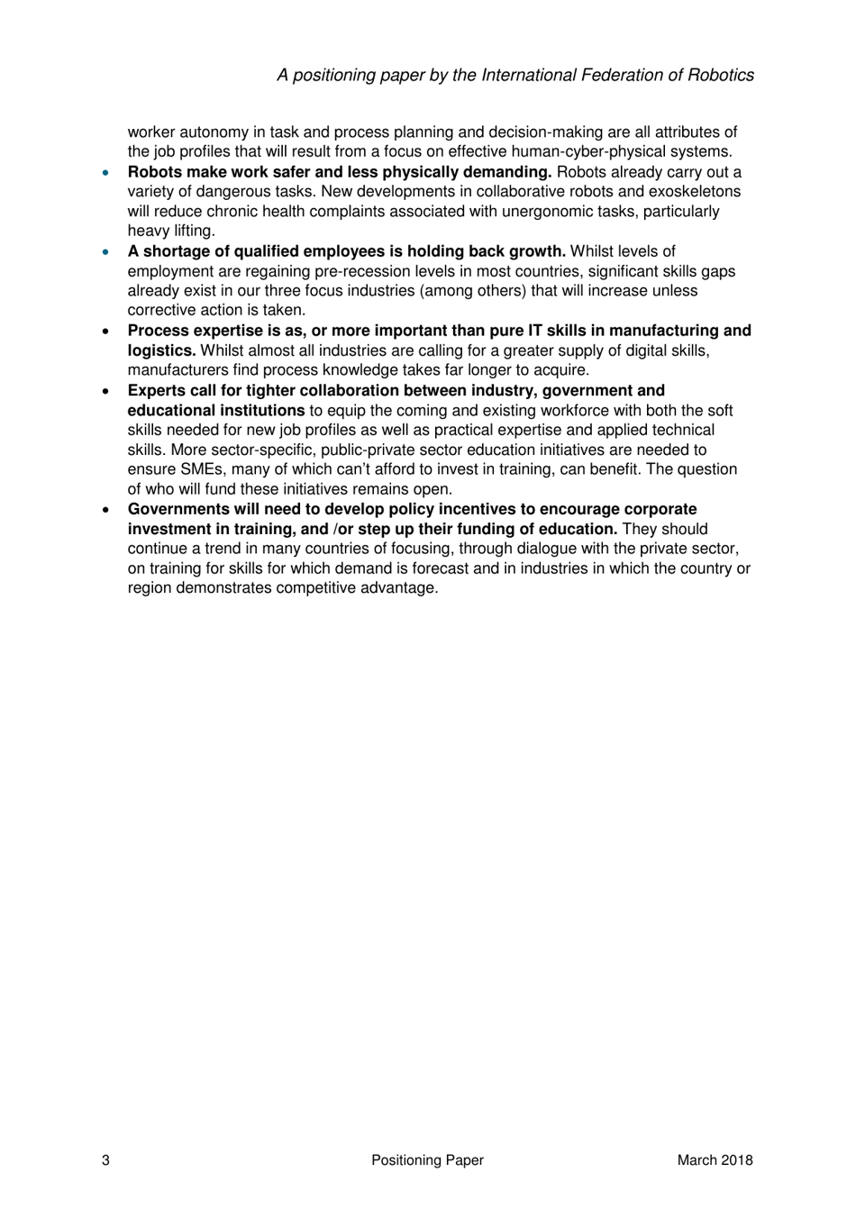 Robots and the Workplace of the Future - Positioning Paper, Page 4