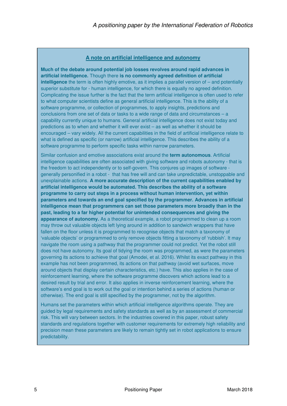 Robots and the Workplace of the Future - Positioning Paper, Page 6