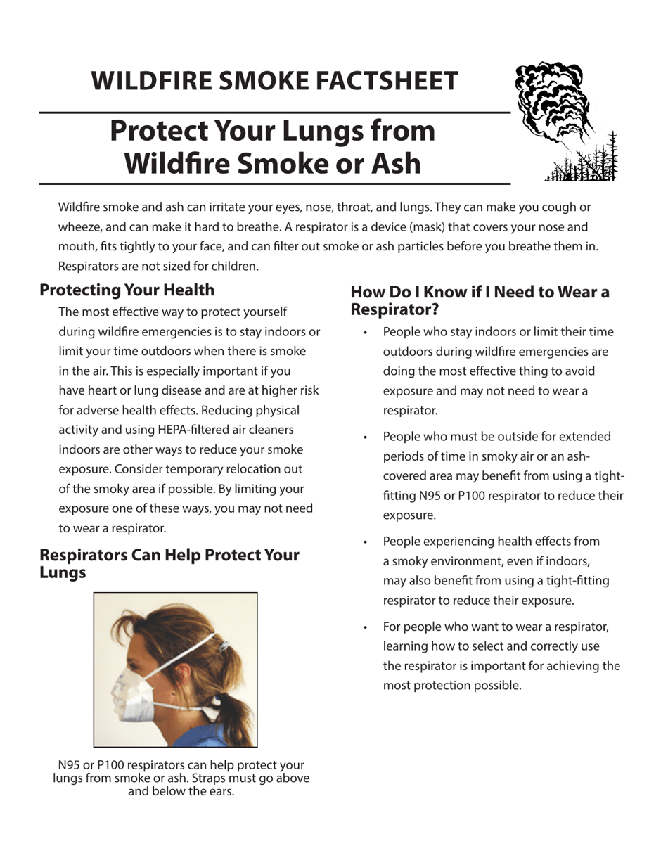 EPA Form 452 / F-18-002 Protect Your Lungs From Wildfire Smoke or Ash - Wildfire Smoke Factsheet, Page 1