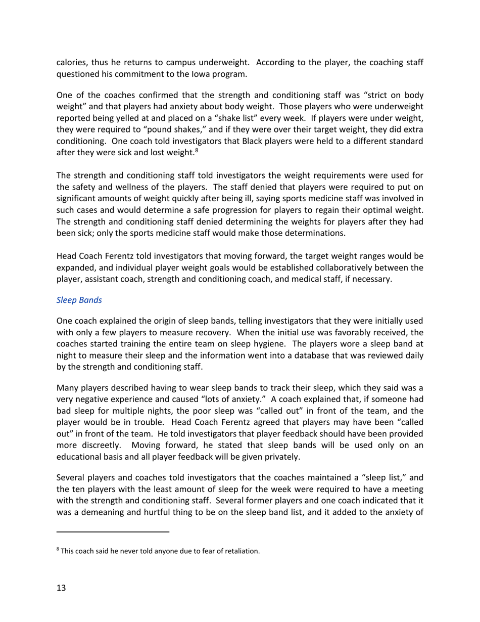 Report of External Review - Football Program Culture University of Iowa - Iowa, Page 15