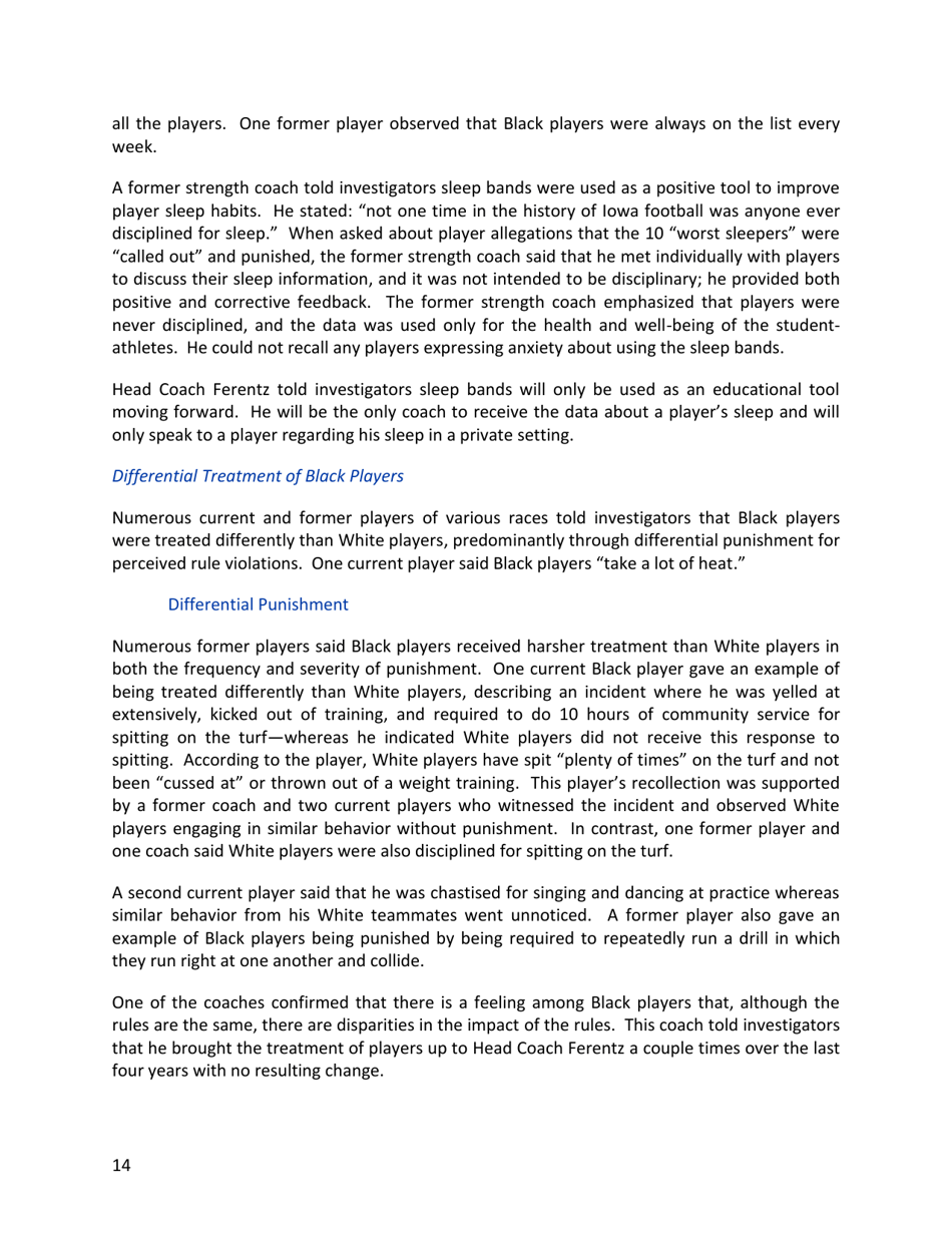 Report of External Review - Football Program Culture University of Iowa - Iowa, Page 16