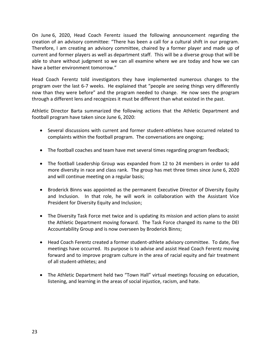 Report of External Review - Football Program Culture University of Iowa - Iowa, Page 25