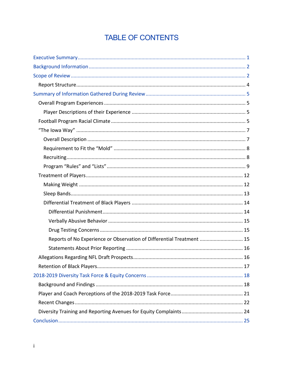 Report of External Review - Football Program Culture University of Iowa - Iowa, Page 2