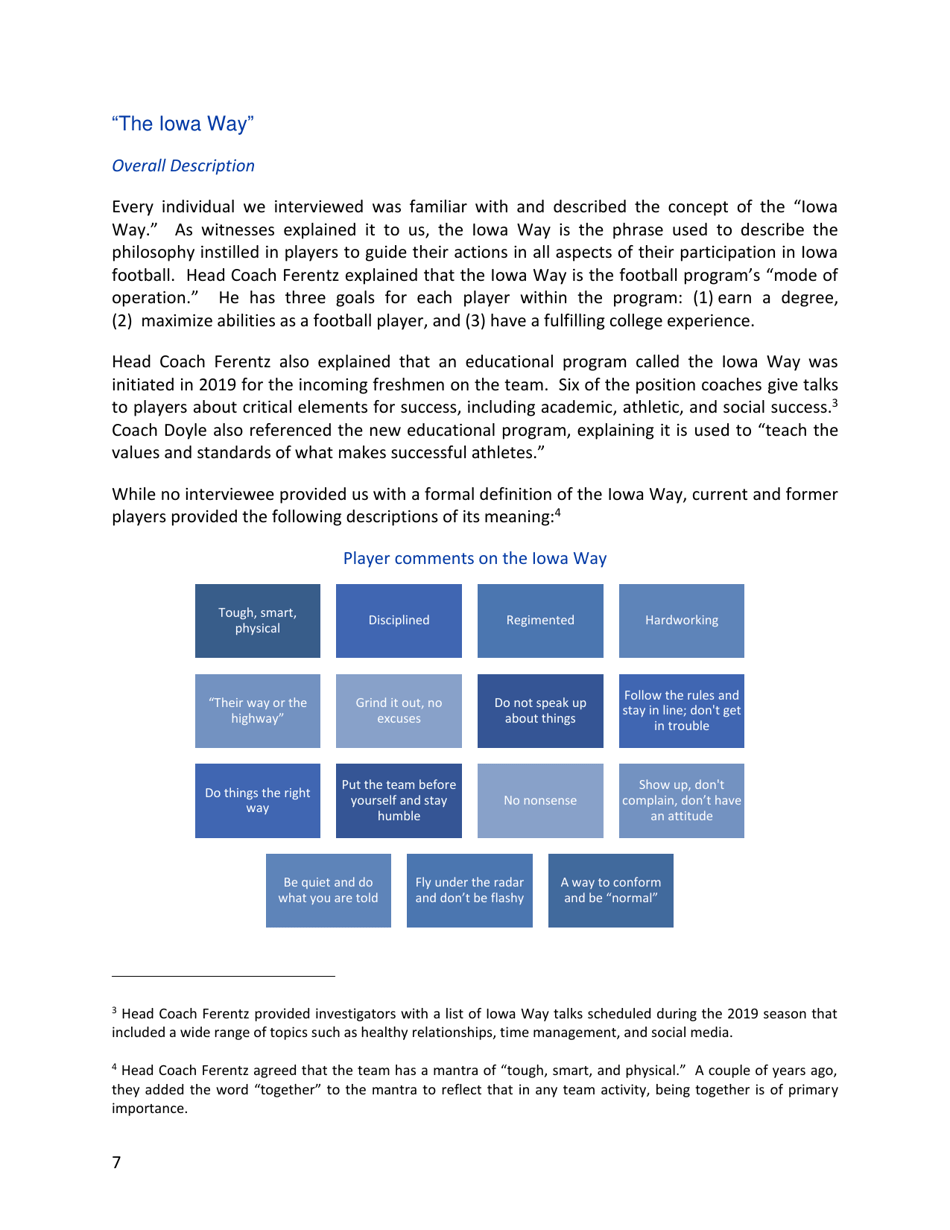 Report of External Review - Football Program Culture University of Iowa - Iowa, Page 9