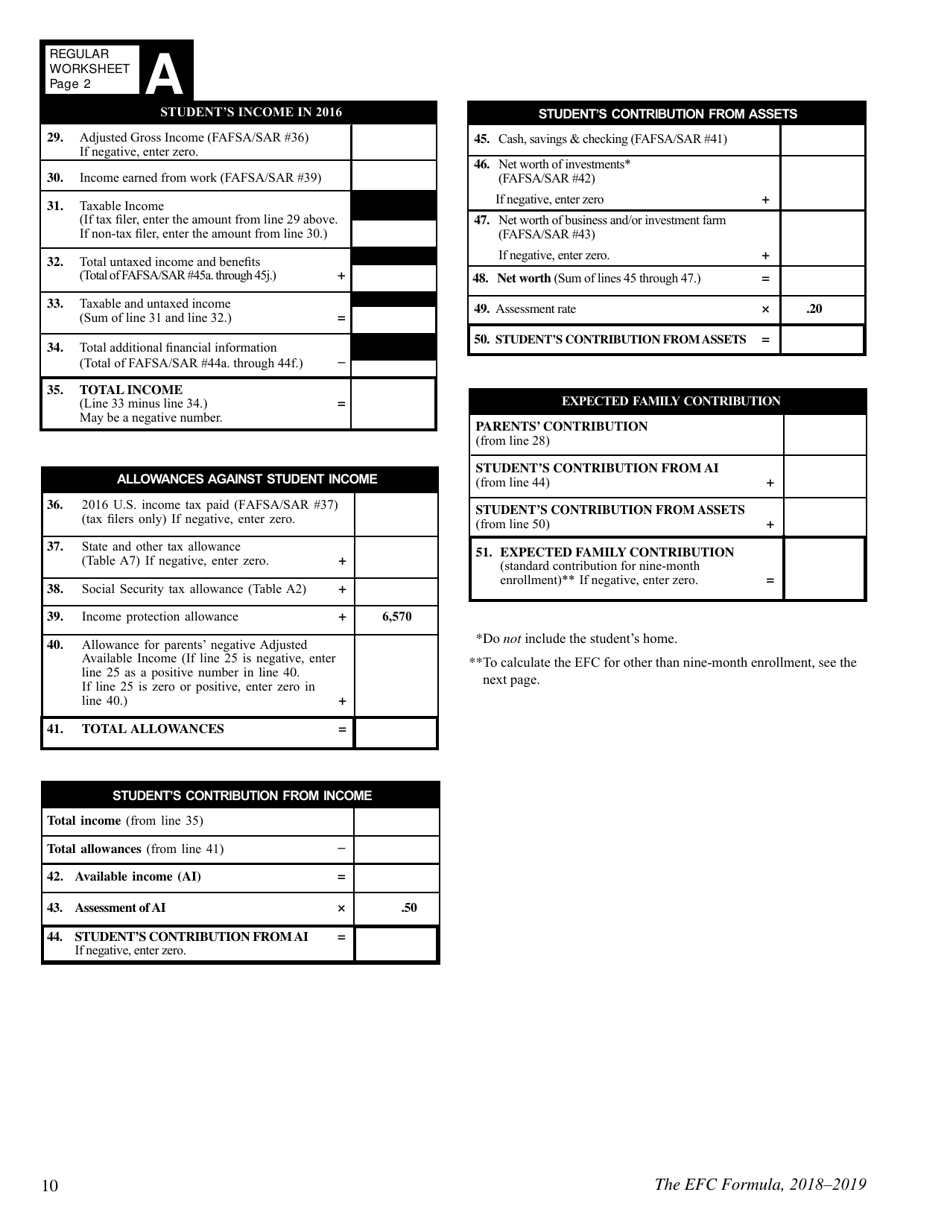 The Efc Formula, 2018 - 2019, Page 10