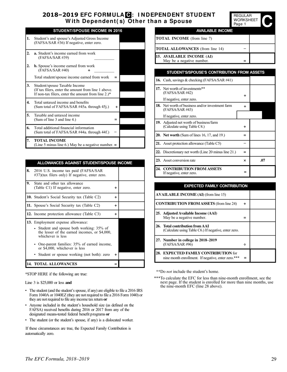 The Efc Formula, 2018 - 2019, Page 29
